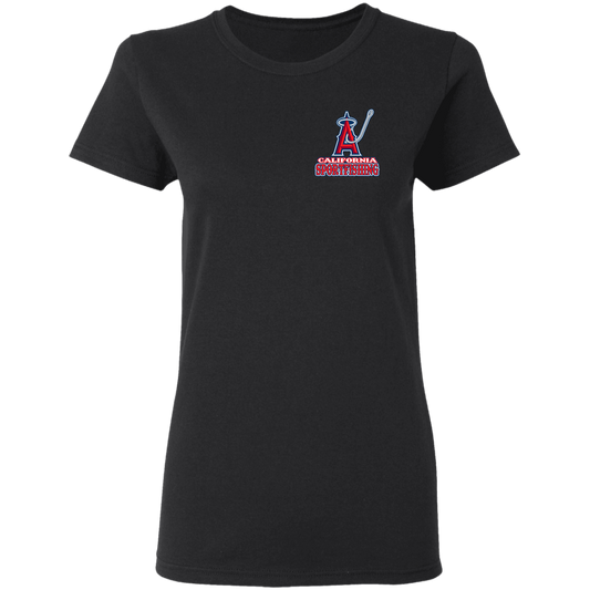 ArtichokeUSA Custom Design. Anglers. Southern California Sports Fishing. Los Angeles Angels Parody. Ladies' Basic 100% Cotton T-Shirt