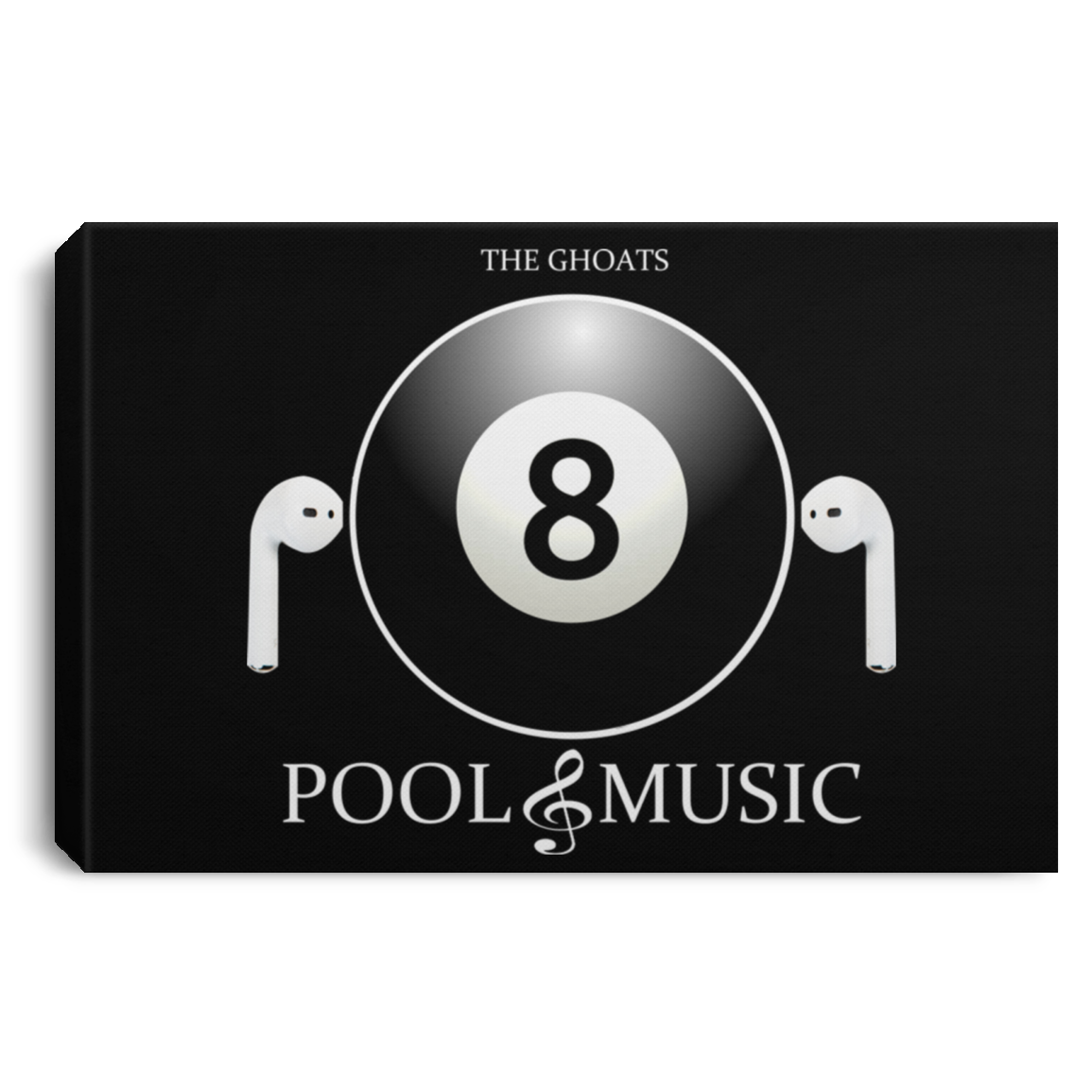 The GHOATS Custom Design. #19 Pool & Music. Landscape Canvas .75in Frame