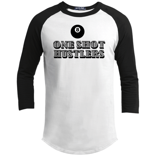 The GHOATS Custom Design. #22 One Shot Hustlers. Youth 3/4 Raglan Sleeve Shirt