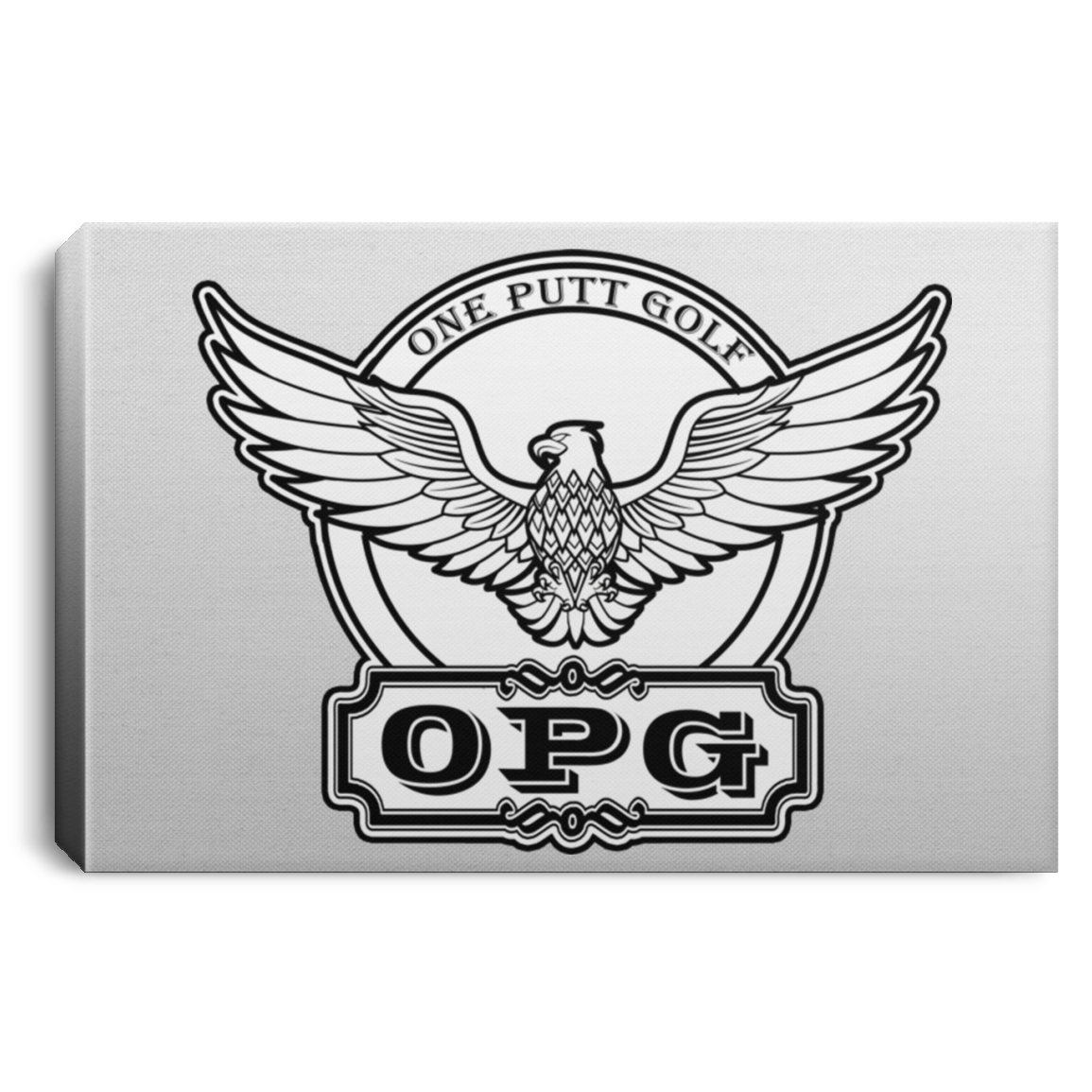 OPG Custom Design #00. OPG - One Putt Golf.  Front and Back Design. Landscape Canvas .75in Frame