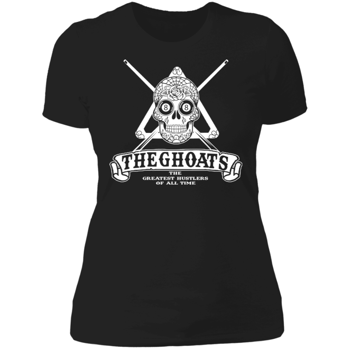 The GHOATS Custom Design #37. Sugar Skull Pool Theme. Ladies' Boyfriend T-Shirt