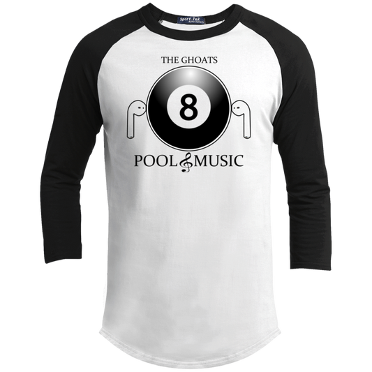 The GHOATS Custom Design. #19 Pool & Music. Youth 3/4 Raglan Sleeve Shirt
