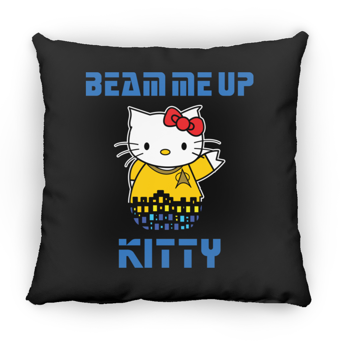 ArtichokeUSA Custom Design. Beam Me Up Kitty. Fan Art / Parody. Large Square Pillow