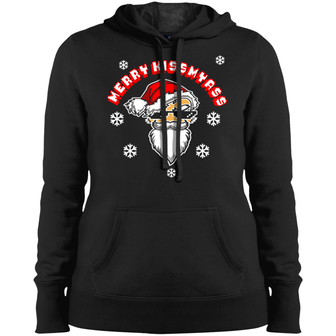 ArtichokeUSA Custom Design. Merry Kiss My Ass. Ladies' Pullover Hooded Sweatshirt