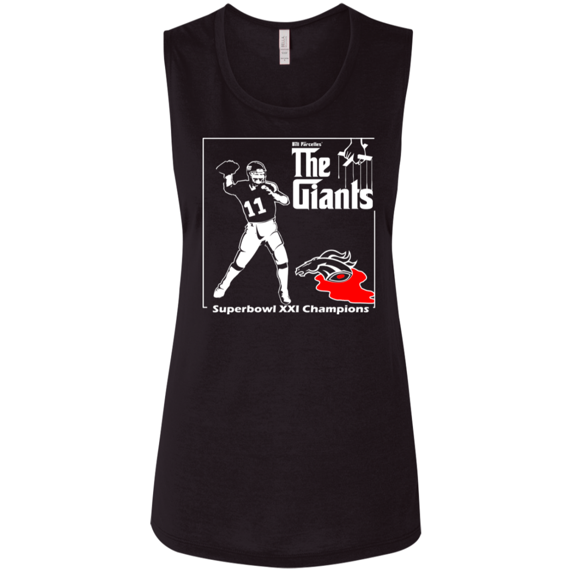 ArtichokeUSA Custom Design. Godfather Simms. NY Giants Superbowl XXI Champions. Fan Art. Ladies' Flowy Muscle Tank