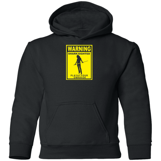 The GHOATS Custom Design. #34 Beware of Sharks. Play at Your Own Risk. (Ladies only version). Youth Pullover Hoodie
