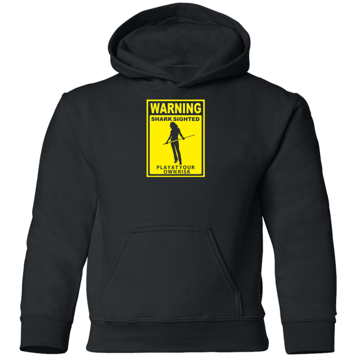 The GHOATS Custom Design. #34 Beware of Sharks. Play at Your Own Risk. (Ladies only version). Youth Pullover Hoodie