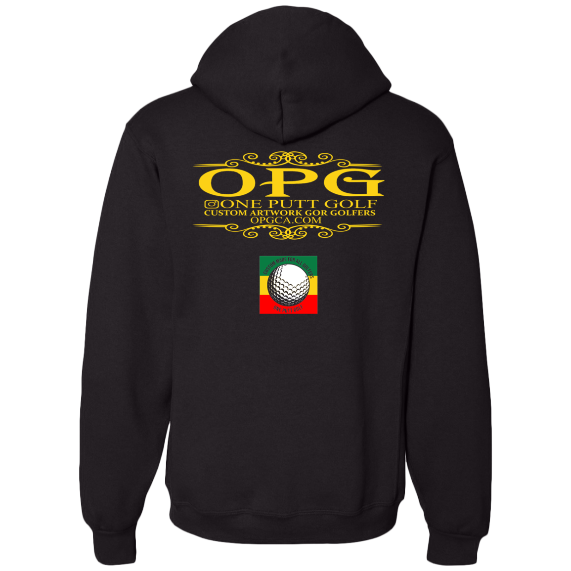 OPG Custom Design #22. One Putt / One Love Parody with Fan Art. Female Edition. Dri-Power Fleece Pullover Hoodie