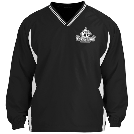 Embroidered Tipped V-Neck Windshirt