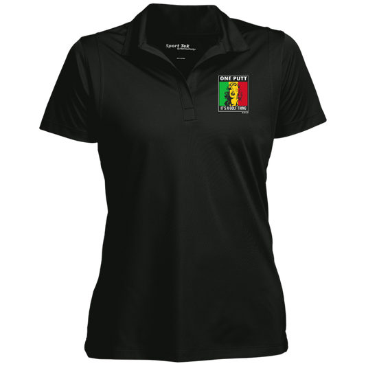 OPG Custom Design #22. One Putt / One Love Parody with Fan Art. Female Edition. Ladies' Micropique Sport-Wick® Polo