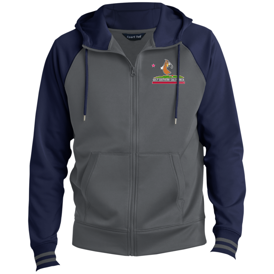 Custom Design #15. Golf Southern California with Yogi Fan Art. Sport-Wick® Full-Zip Hooded Jacket