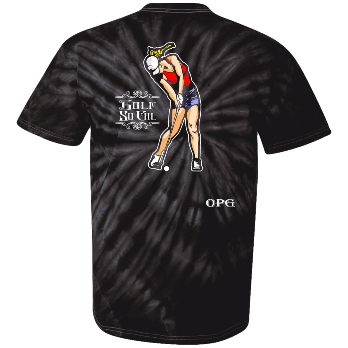 OPG Custom Design #9. Drive it. Chip it. One Putt Golf It. Golf So. Cal. Youth Tie-Dye T-Shirt