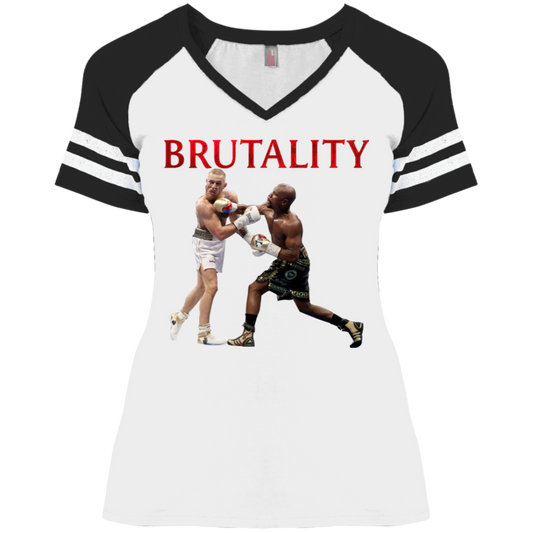 Artichoke Fight Gear Custom Design #5. Brutality! Ladies' Game V-Neck T-Shirt