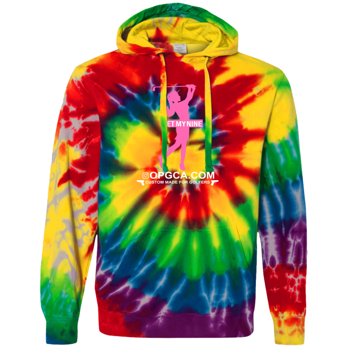 OPG Custom Design #16. Get My Nine. Female Version. Tie-Dyed Pullover Hoodie