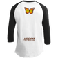 Artichoke Fight Gear Custom Design #6. Lepidopterology (Study of butterflies). Butterfly Guard. 3/4 Raglan Sleeve Shirt
