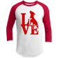ArtichokeUSA Custom Design. Pitbull Love. Men's 3/4 Raglan Sleeve Shirt