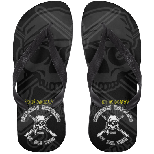 The GHOATS Custom Design. #4 Motorcycle Club Style. Ver 1/2. Adult Flip Flops