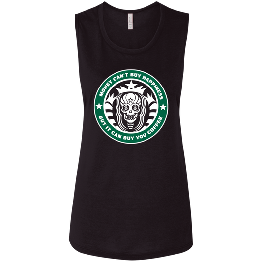 ArtichokeUSA Custom Design. Money Can't Buy Happiness But It Can Buy You Coffee. Ladies' Flowy Muscle Tank