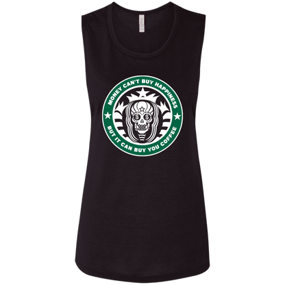 ArtichokeUSA Custom Design. Money Can't Buy Happiness But It Can Buy You Coffee. Ladies' Flowy Muscle Tank