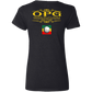 OPG Custom Design #22. One Putt / One Love Parody with Fan Art. Female Edition. Ladies' 100% Cotton V-Neck T-Shirt