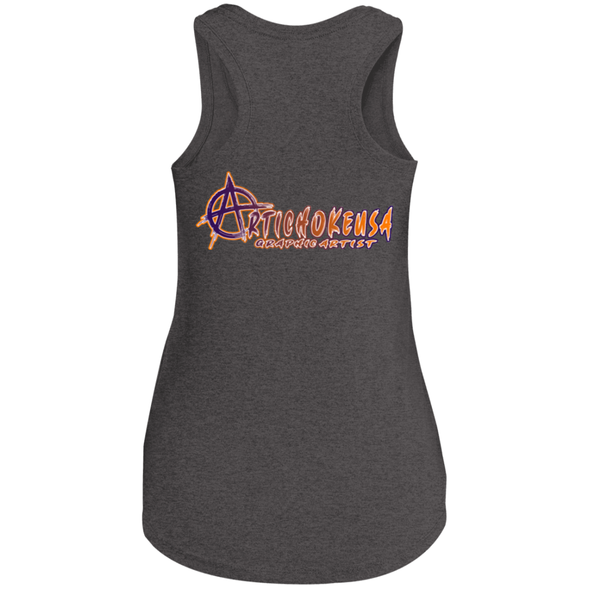 ArtichokeUSA Character and Font design. Let's Create Your Own Team Design Today. Arthur. Ladies' Tri Racerback Tank