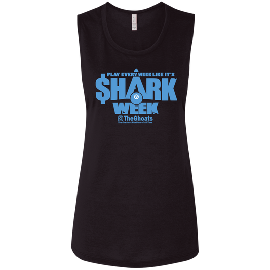 The GHOATS Custom Design. #32. Shark Week. Shark Life. Ladies' Flowy Muscle Tank