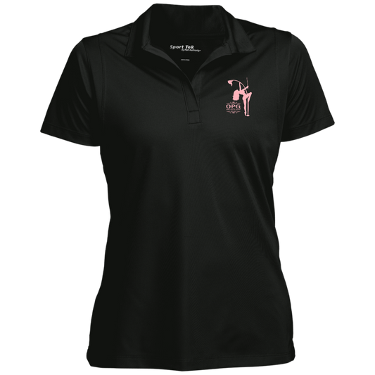 OPG Custom Design #10. Lady on Front / Flag Pole Dancer On Back. Ladies' Micropique Sport-Wick® Polo