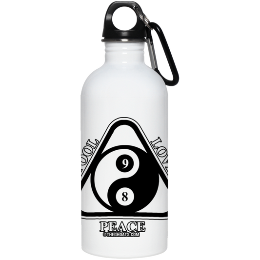 The GHOATS Custom Design #9. Ying Yang. Pool Love Peace. 20 oz. Stainless Steel Water Bottle