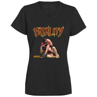 Artichoke Fight Gear Custom Design #21. FATLAITY! Ladies’ Moisture-Wicking V-Neck Tee