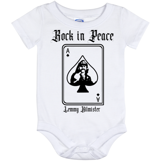 ArtichokeUSA Custom Design. Lemmy Kilmister "Ace of Spades" Tribute Fan Art Version 2 of 2. Baby Onesie 12 Month