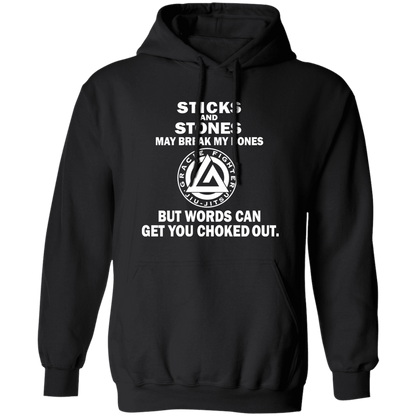 Artichoke Fight Gear Custom Design #19. Sticks and Stones. Basic Pullover Hoodie