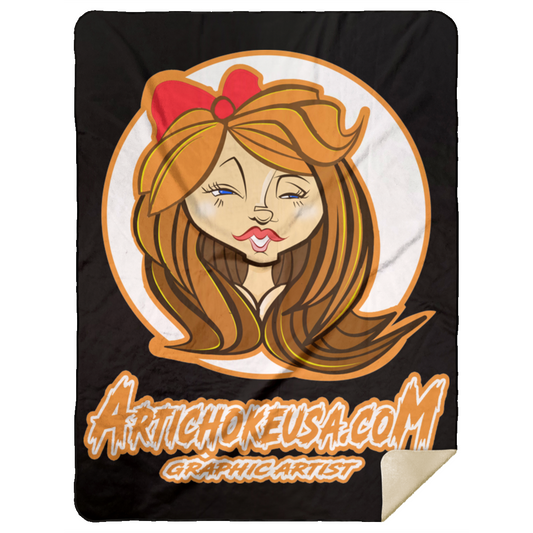 ZZ#21 Characters and Fonts. Aubrey. A show case of my characters and font styles. Premium Mink Sherpa Blanket 60x80