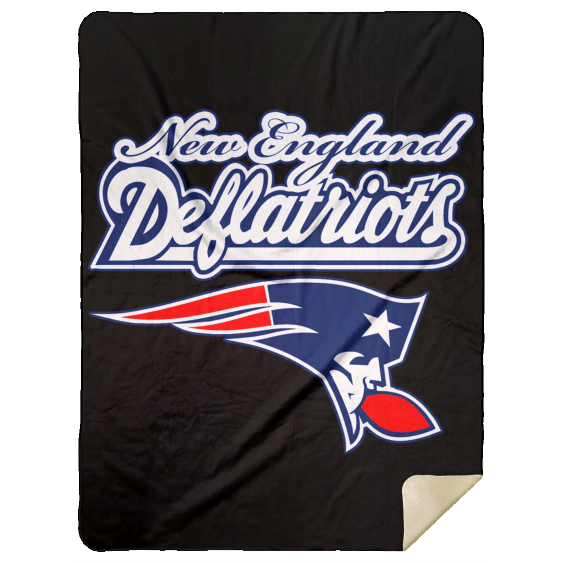 ArtichokeUSA Custom Design. New England Deflatriots. New England Patriots Parody. Mink Sherpa Blanket 60x80