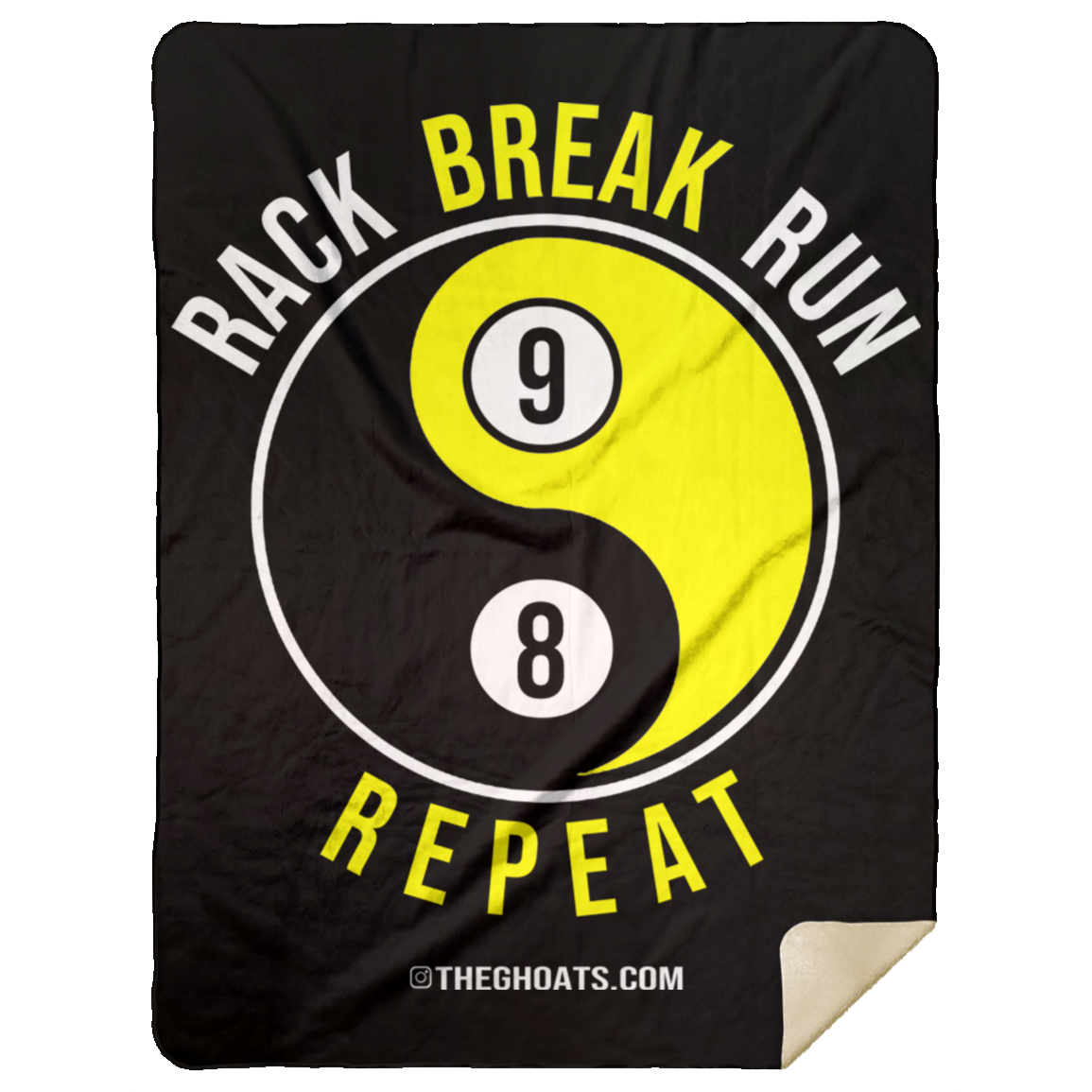 The GHOATS Custom Design #7. Rack Break Run Repeat. Ying Yang. Mink Sherpa Blanket 60x80