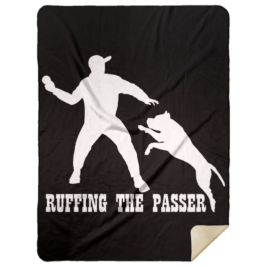 ArtichokeUSA Custom Design. Ruffing the Passer. Pitbull Edition. Male Version. Mink Sherpa Blanket 60x80